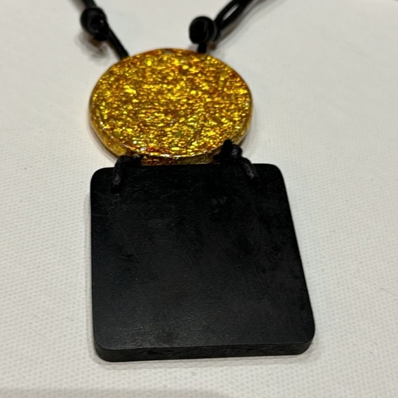 NWT DECOUTURE Statement  Geometric Shape Corded Necklace - Picture 4 of 6